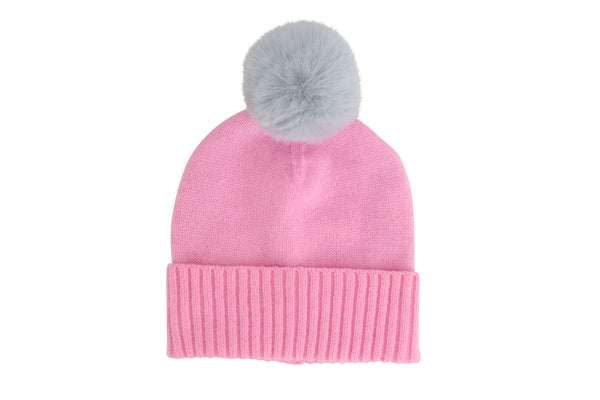 BEANIE & SOCK SET - SOFT PINK & GREY