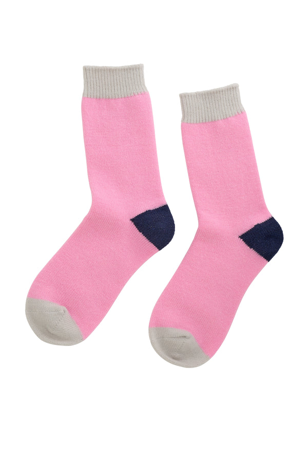 BEANIE & SOCK SET - SOFT PINK & GREY