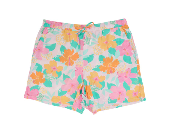 SLEEP SHORTS - HIBISCUS FLORAL