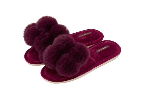 SLIPPERS - POM POM - MULBERRY