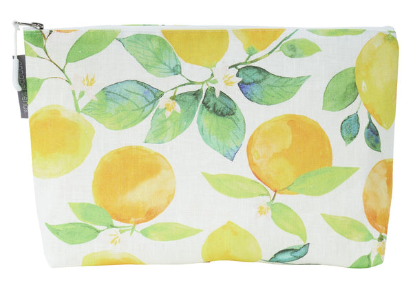 COSMETIC & MAKEUP BAGS - AMALFI CITRUS - LINEN