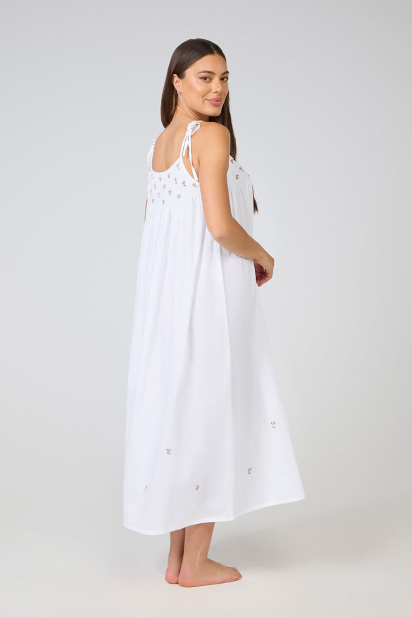 NIGHTIE - SHOE STRING STRAPS AND EMBROIDERY