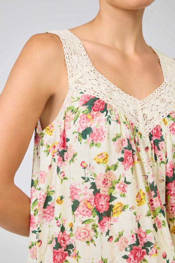NIGHTIE - V NECK - ROSY BLOSSOMS
