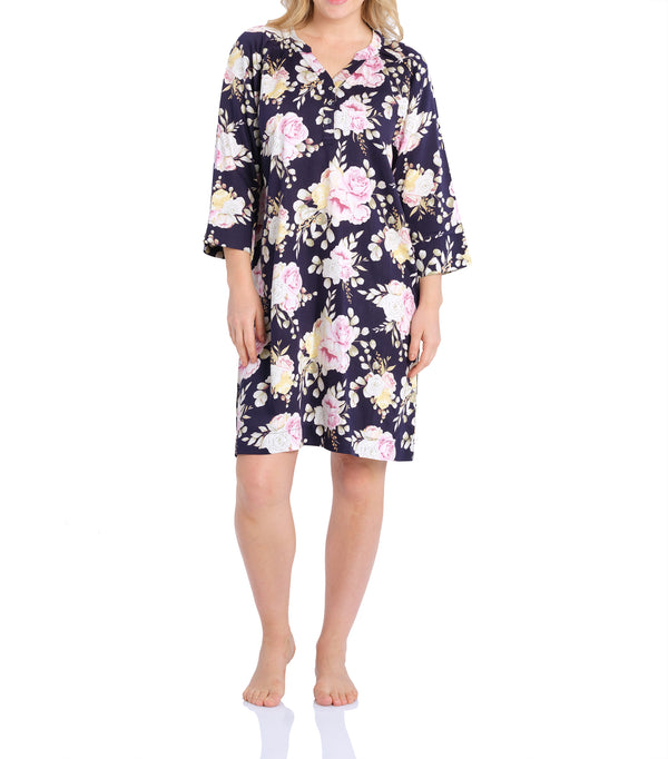 NIGHT DRESS - NAVY FLORAL