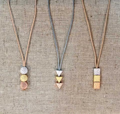NECKLACE - TRIPLE TRIANGLE DROP