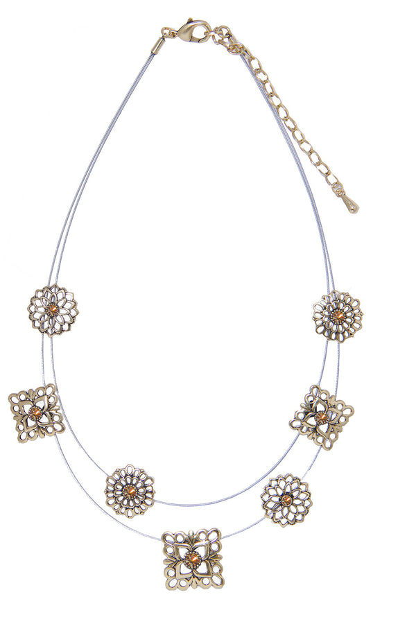 NECKLACE & EARRING SET FILIGREE PENDANTS & MATCHING EARRINGS