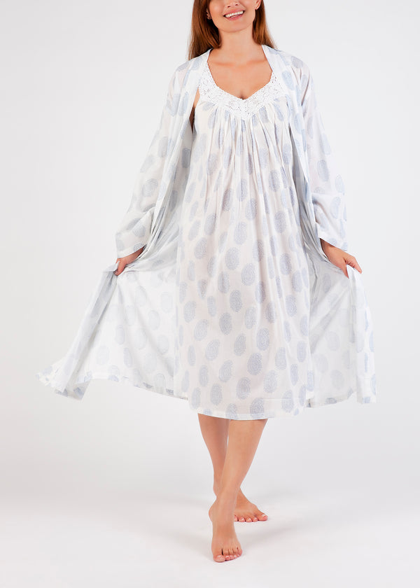 NIGHTIE - BLUE PAISLEY PRINT