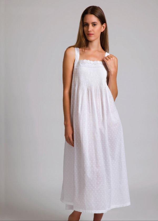 NIGHTIE - HAIL SPOT COTTON - RUBY