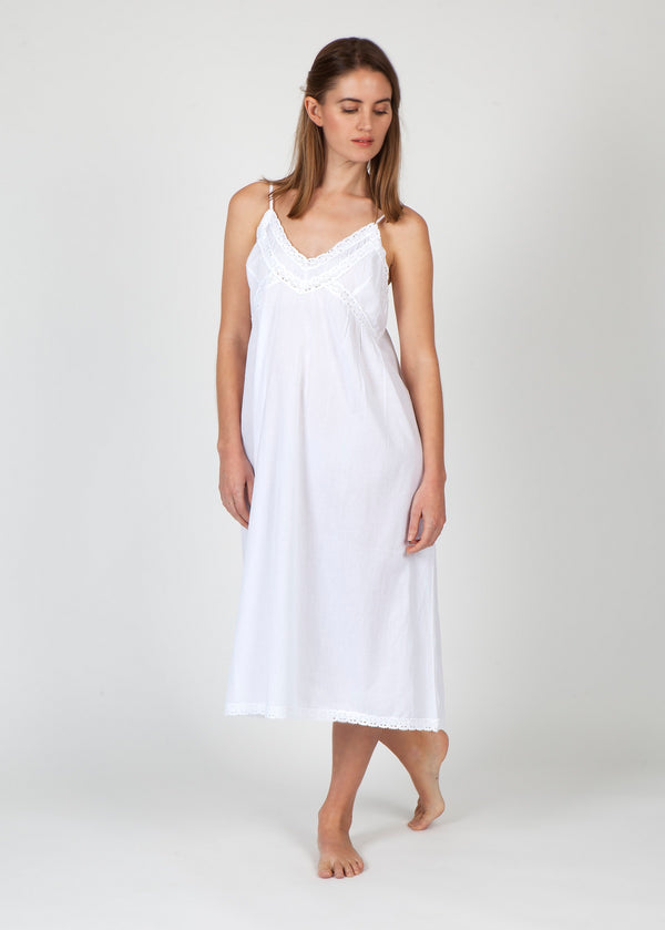 NIGHTIE - LACE COTTON SLIP