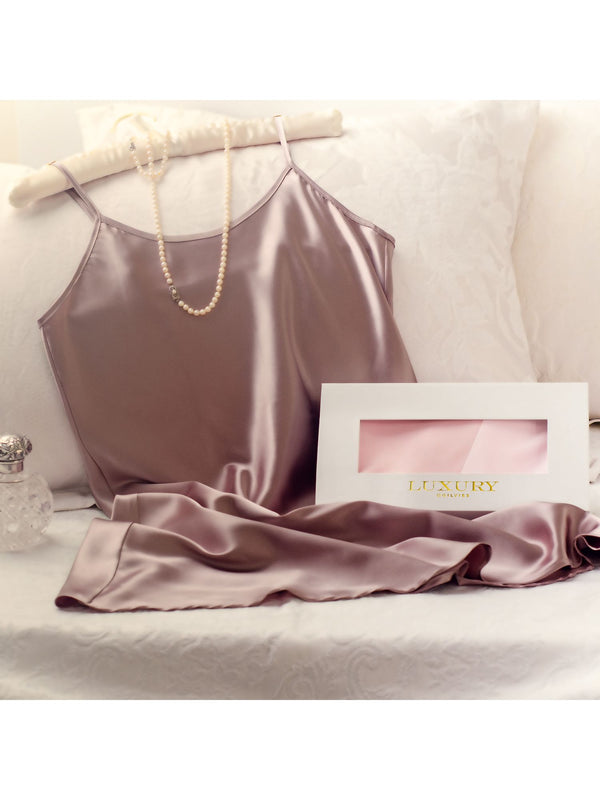 SILKY SATIN SLIPS - MOCHA