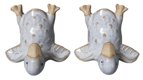 DUCK HANDSTAND SALT & PEPPER SHAKERS - WHITE