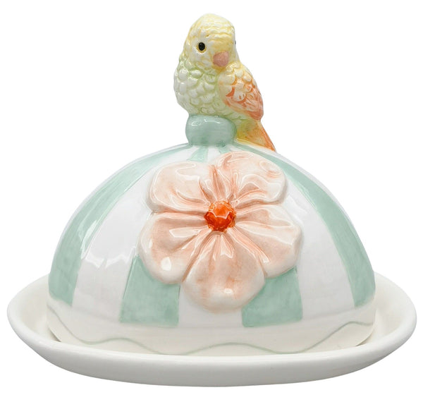 PERDY PARROT BUTTER DISH