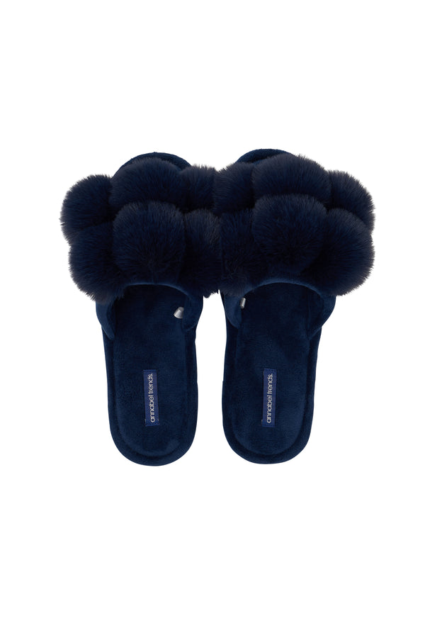 SLIPPERS - POM POM - NAVY
