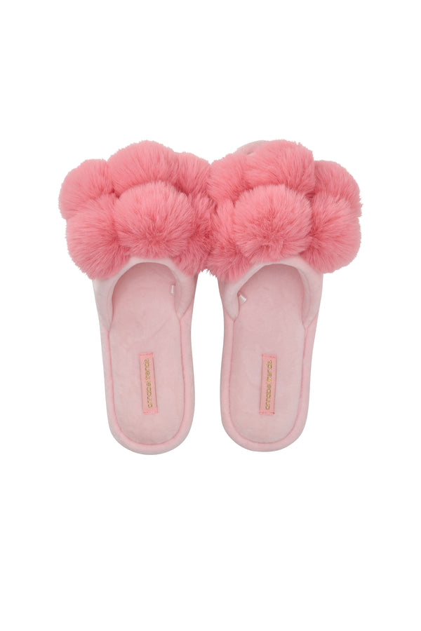 SLIPPERS - POM POM - SHELL PINK