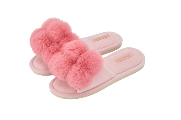 SLIPPERS - POM POM - SHELL PINK