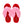 SLIPPERS - THONGS - CHERRY CANDY