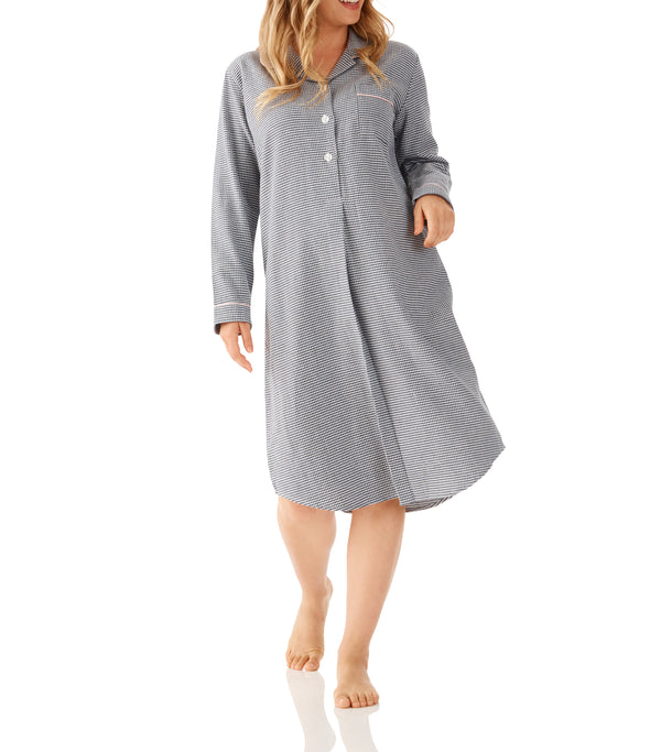 NIGHTSHIRT - LONG SLEEVES - HOUNDSTOOTH PATTERN