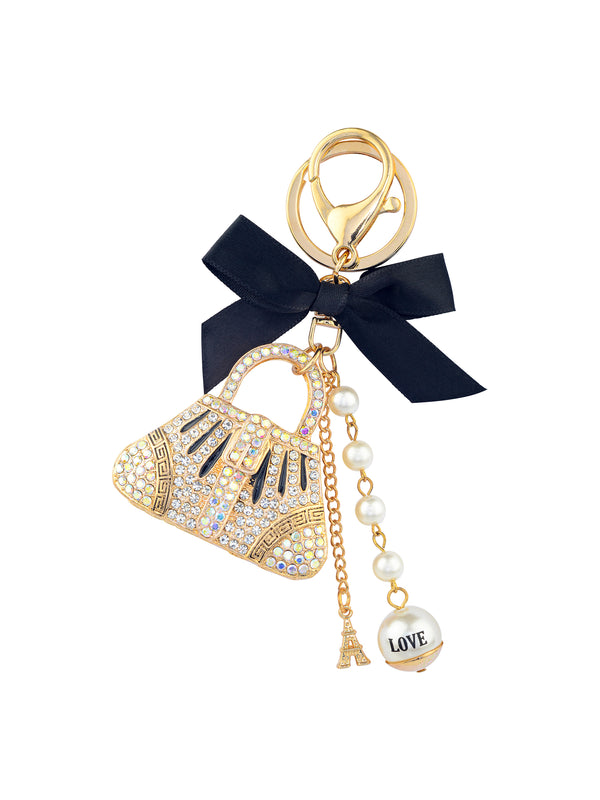 KEY RING - LUXURY CHARM - BLACK & PINK BAGS