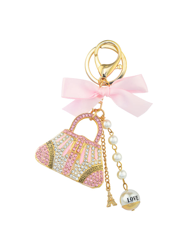 KEY RING - LUXURY CHARM - BLACK & PINK BAGS