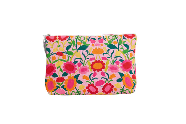COSMETIC & MAKEUP BAGS - FLOWER PATCH - LINEN