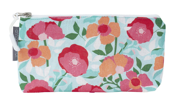 COSMETIC & MAKEUP BAGS - SHERBET POPPIES - LINEN