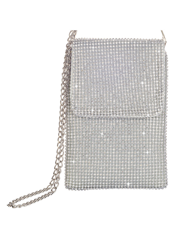 DIAMONTE MESH BAG - SILVER