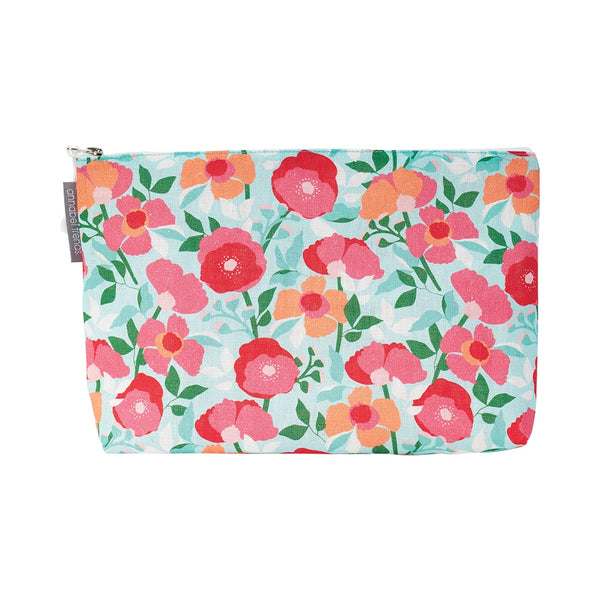 COSMETIC & MAKEUP BAGS - SHERBET POPPIES - LINEN