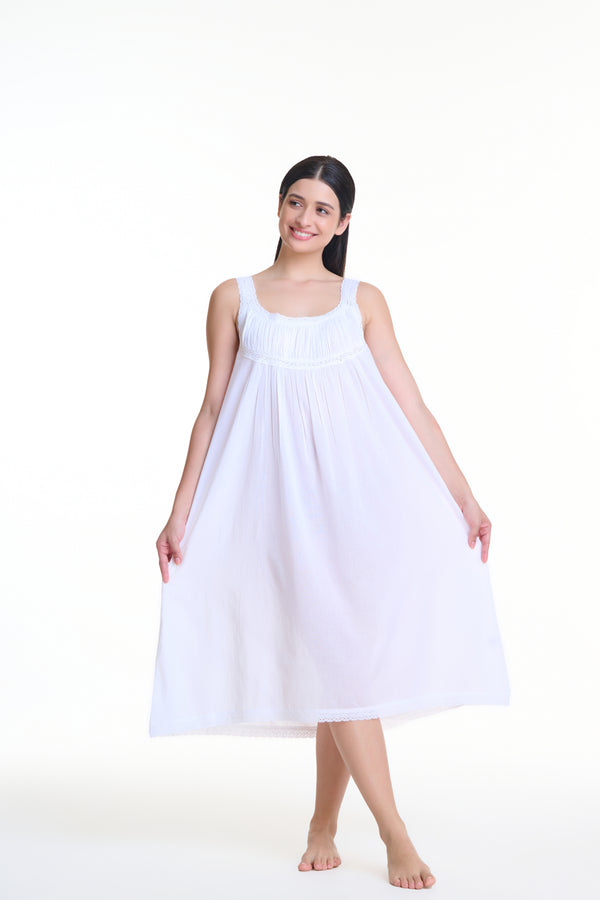 NIGHTIE - ROUND NECK & BODICE