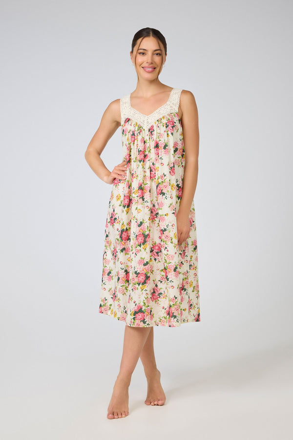 NIGHTIE - V NECK - ROSY BLOSSOMS