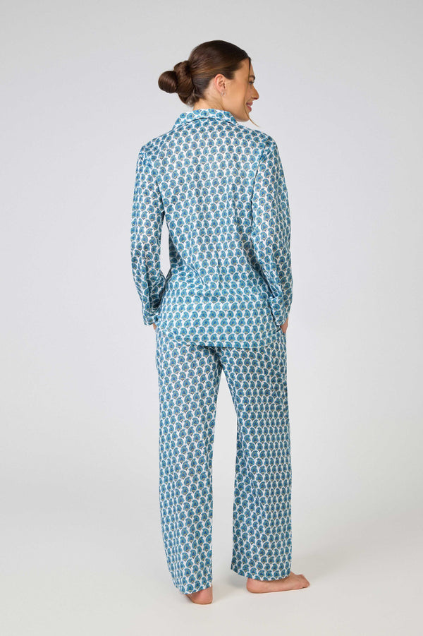 PYJAMA SET - LONG SLEEVES - BLUE FLORAL - SAVANNAH