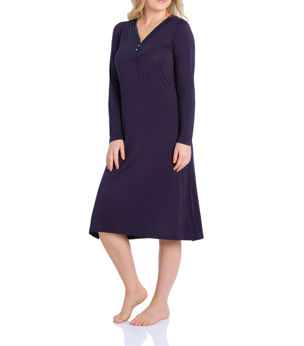 NIGHTIE - DEEP BLUE - HENLEY