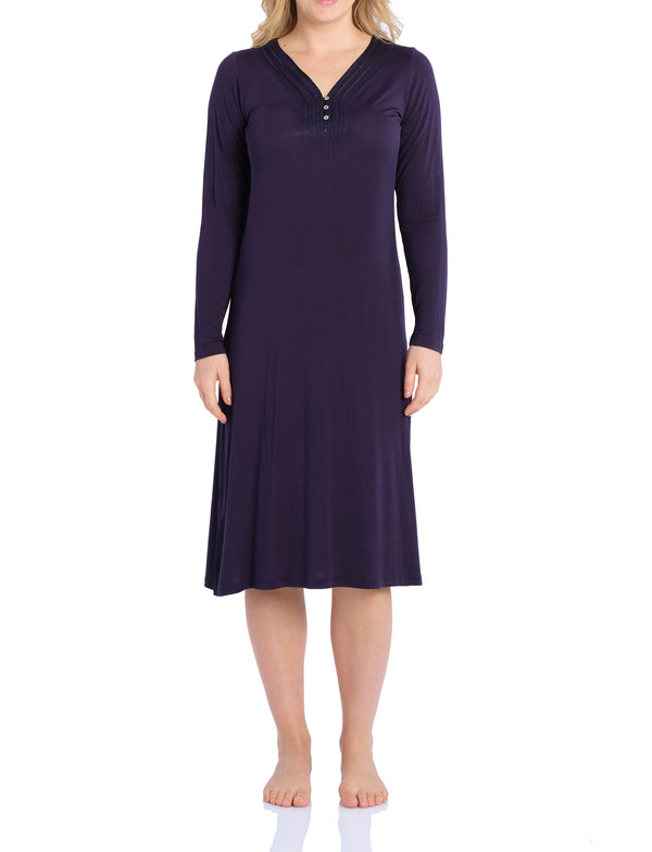 NIGHTIE - DEEP BLUE - HENLEY