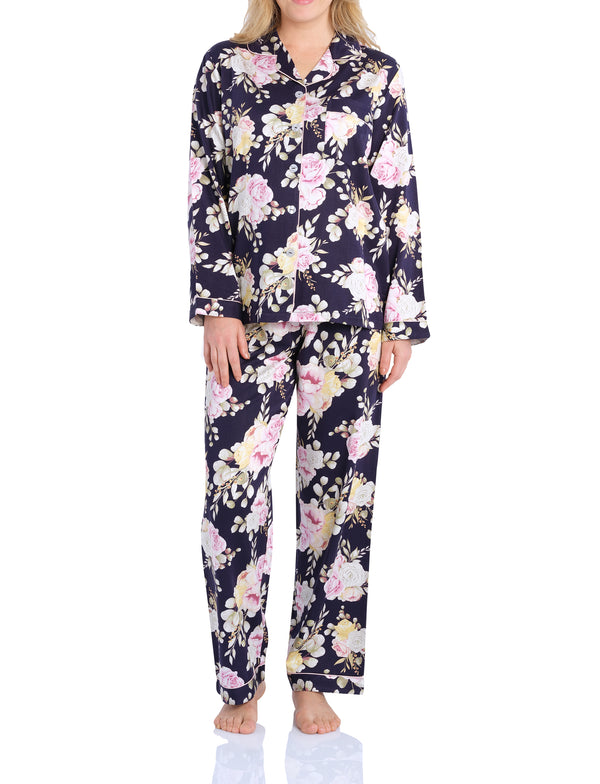 PYJAMA SET - LONG SLEEVES - NAVY FLORAL