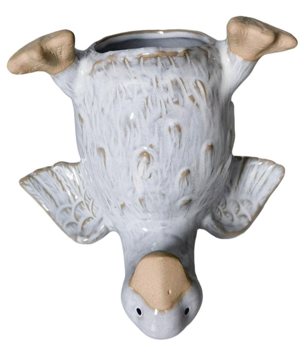 DUCK HANDSTAND PLANTER - WHITE