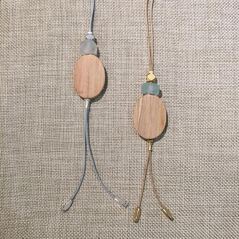 NECKLACE - RAW WOOD OVAL
