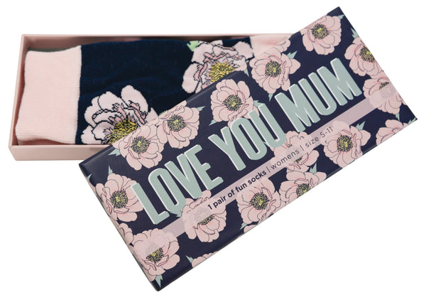 SOCKS - LOVE YOU MUM - PEONIA