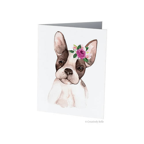 CARDS - FLORAL FRENCH BULLDOG BOSTON TERRIER