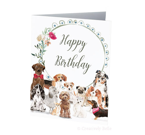 CARDS - HAPPY BIRTHDAY 12 DOGS