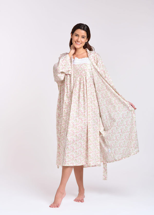 ROBE - WHITE WITH PINK FLOWERS