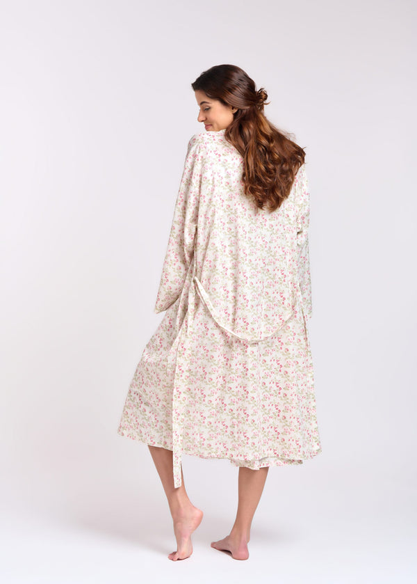 ROBE - WHITE WITH PINK FLOWERS