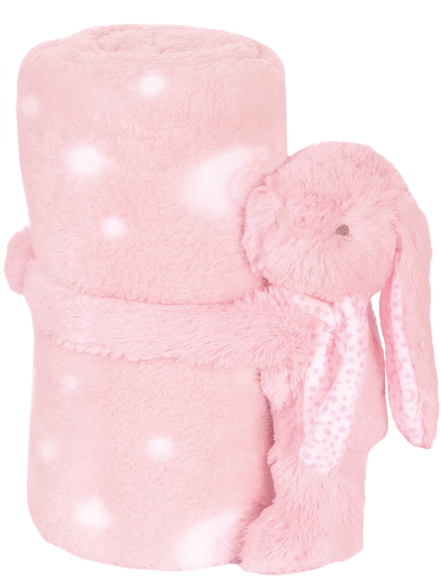 SNUGGLE PETS - PINK BUNNY WITH BLANKET