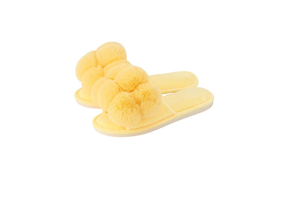 SLIPPERS - POM POM - SUNSHINE YELLOW