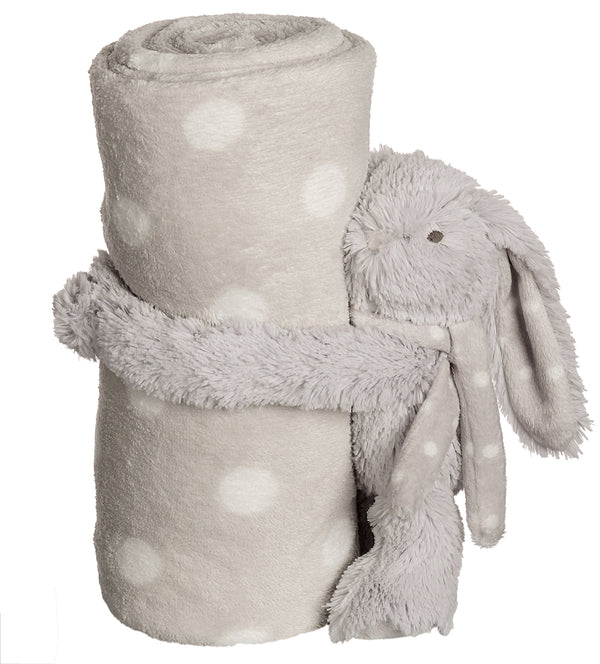 SNUGGLE PETS - GREY BUNNY WITH BLANKET