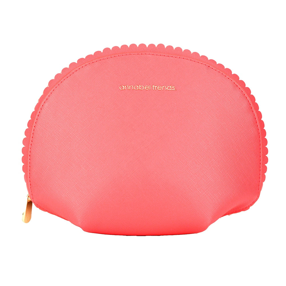 COSMETIC MAKEUP BAGS SCALLOPED SMALL POUCH BABY PINK Ruby Dreams Australia