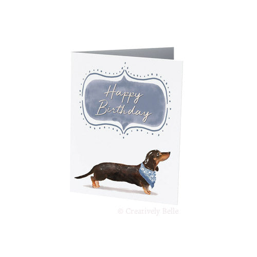 CARDS - HAPPY BIRTHDAY DACHSUND GREETING CARDS